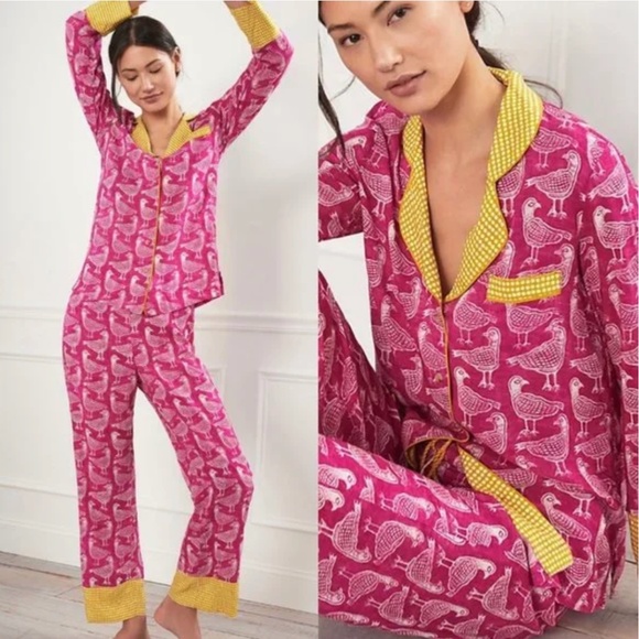 Almost NEW! Stay cozy with Jen Hewett x Anthropologie Birds of a Feather Pajama - Picture 1 of 13